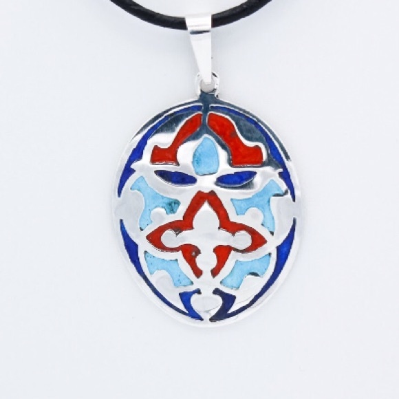 Glass and Silver Berber Pendant Sp0105 - Picture 4 of 4